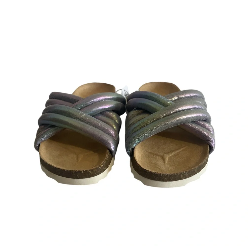 Old Navy Metallic Slide Sandals Girls 12